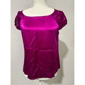 Theory shiny cap sleeve blouse M